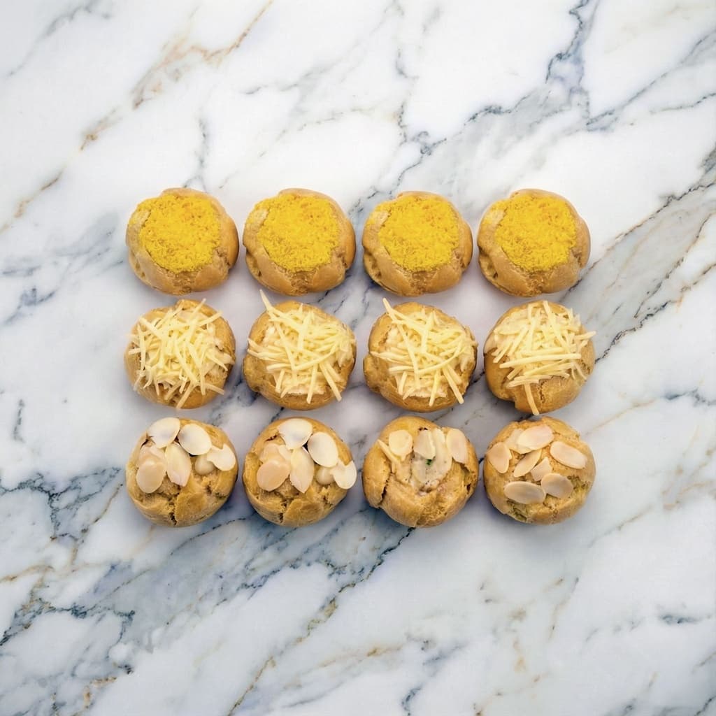 ZAKOUSKIS RONDS : (CREVETTES / FROMAGE / CHAMPIGNONS)