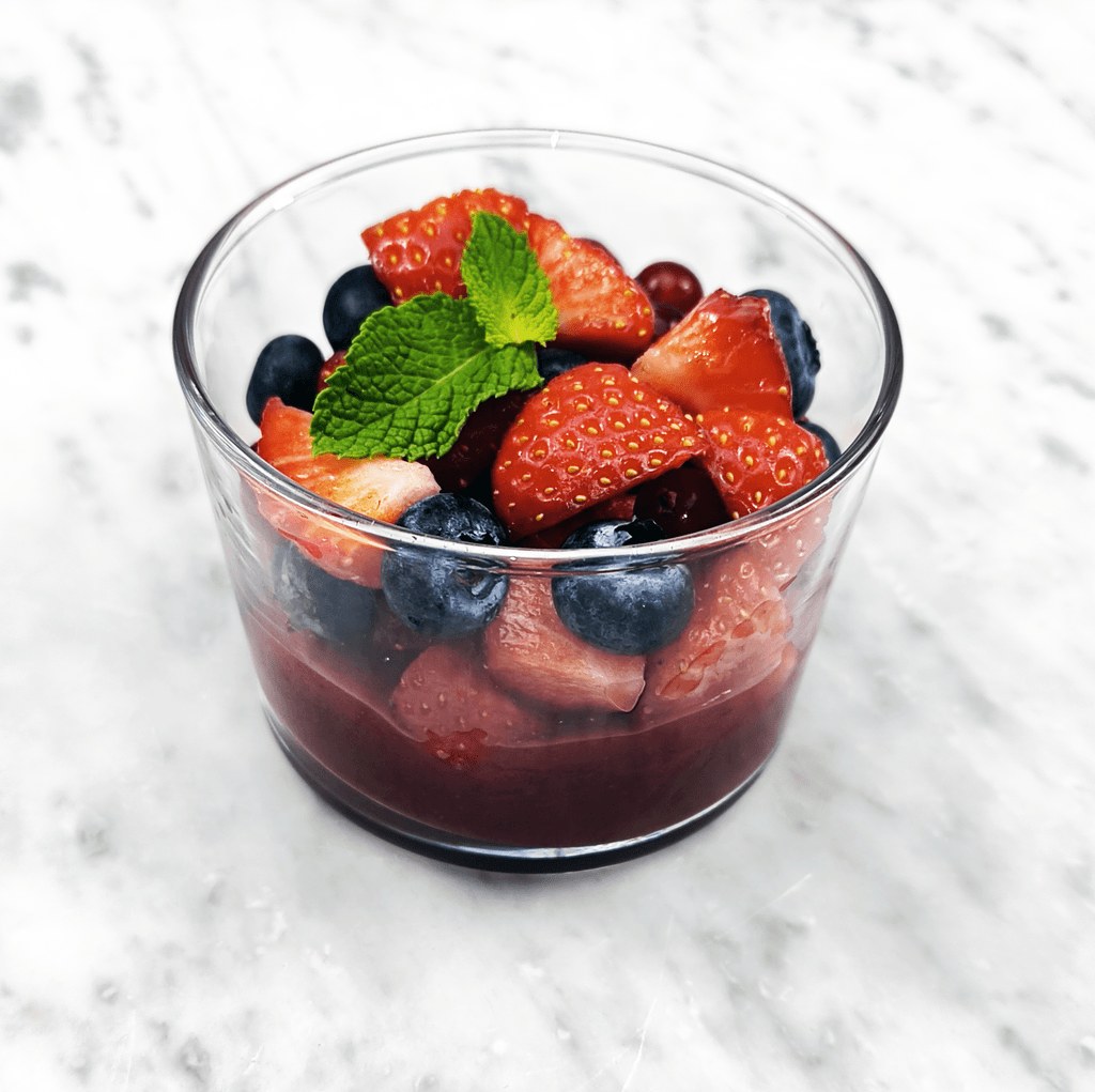 SALADE DE FRUITS ROUGES EN VERRE (+ caution)