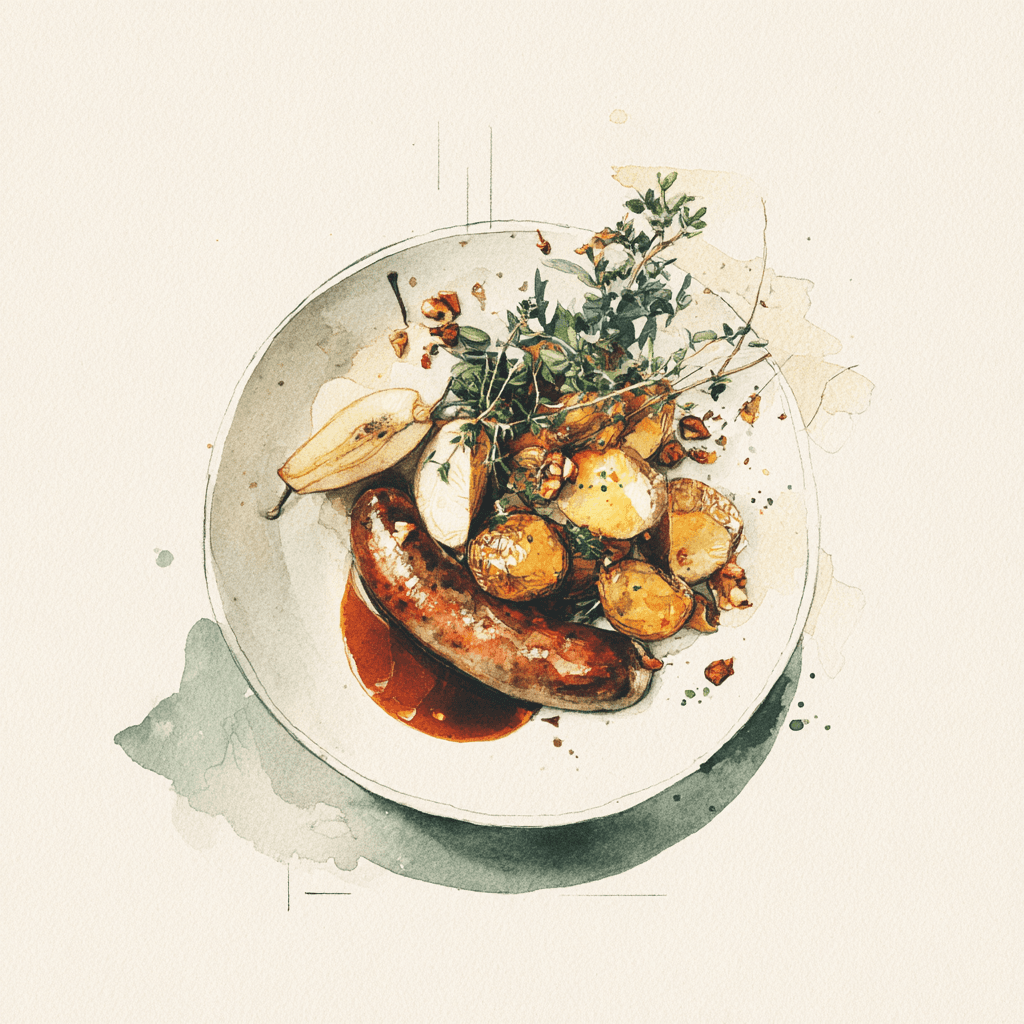 2 - 8P DARNE DE SAUMON AUX EPICES, SAUCE A L'ESTRAGON ET AUX TOMATES, HARICOTS VERTS A L'ECHALOTE ET AU GINGEMBRE, POMMES DE TERRE AU FOUR ET AUX HERBES